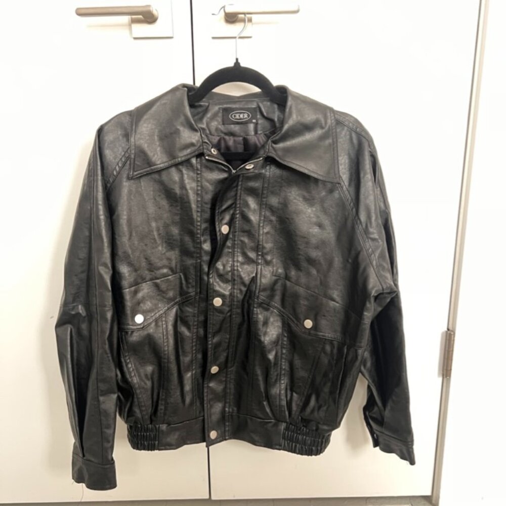 Black Faux-Leather Jacket from Cider